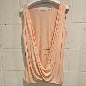 Trains dropped front pink sleeveless top